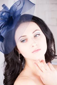 Girl in a hat Stock Photos