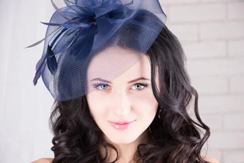 Girl in a hat Stock Photos