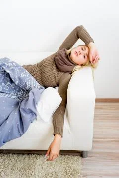 Girl having flu Stock Photos