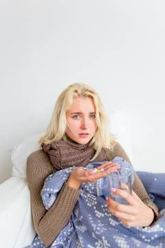 Girl having flu Stock Photos