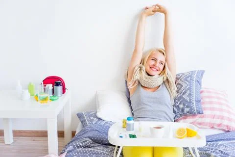 Girl having flu Stock Photos