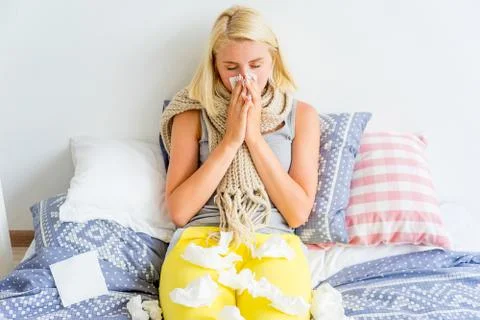 Girl having flu Stock Photos
