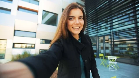 Girl is Having Videochat Stock Footage