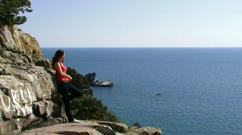 A girl at a height Stock Footage 778947