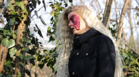 Girl Horror spooky devil inside Stock Footage 49187893