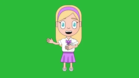 Girl Hungry Animation Character Talking ... | Stock Video | Pond5