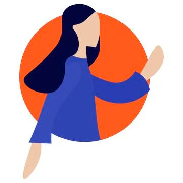 Girl icon on a white background. Vector illustration Stock Illustration