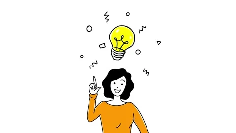 Girl with an idea 4K Video stock 219967623