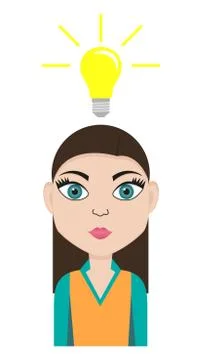 Girl with idea Stock Illustration