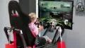 Girl inside game simulator HD Footage