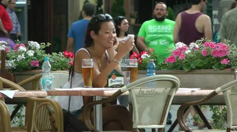 Girl on iPhone Stock Footage 11986217