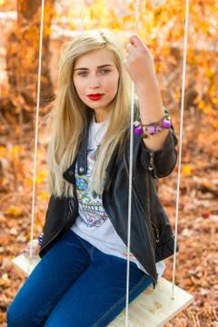 Girl in jacket Stock Photos