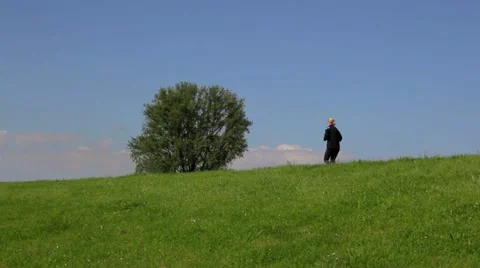 Girl jogging Stock Footage 10931377