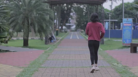 Girl Jogging Stock Footage 108481769