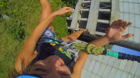 Girl jumping facing forward Stock Footage 41432099