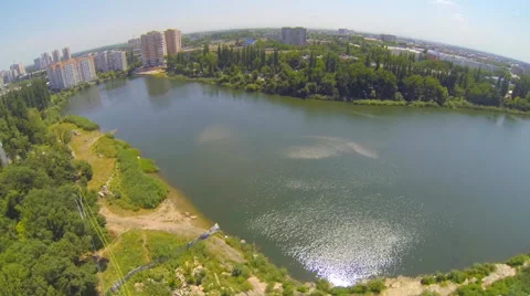 Girl jumping facing forward, taking the landscape around him Stock Footage 40552005