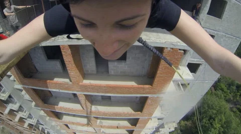 Girl jumping forward Stock Footage 48360320