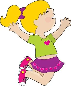 Girl Jumping Stock Illustration