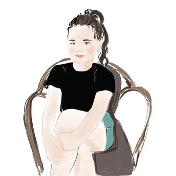 A girl, kid on a white background. Colored portrait Illustrazione stock