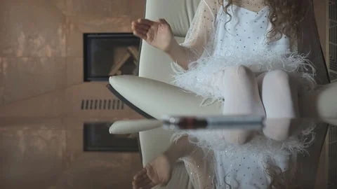 Girl Knocks Her Hand On The Couch. She Calls A Dogy. Dog Hopping On The Sofa. Video stock 107485411