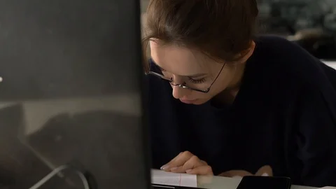 Girl Laptop Study 스톡 동영상 106202496