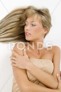 Girl laying down Stock Photos