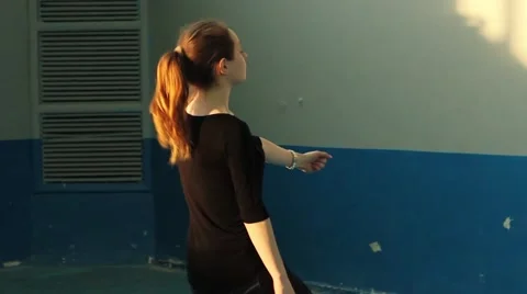 Girl learn to dance Stock Footage 41465391