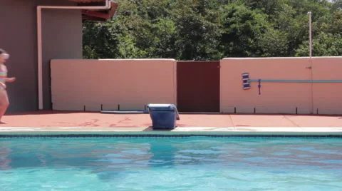 Girl Learning to Dive  Stock Footage 58836588