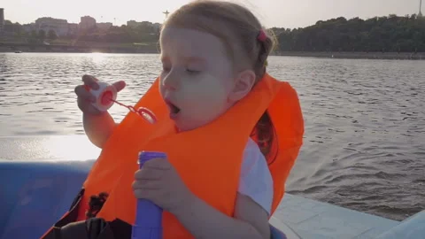 The girl lets the soap bubbles. Stock Footage 88122983