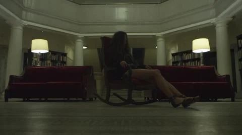The Girl in The Library Stock Footage 61950731