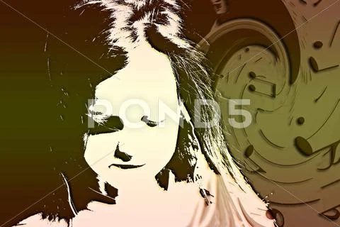 Girl listening to music Stock Photos