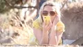 Girl Listens MP3 HD Footage