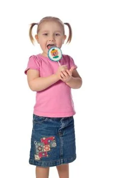 Girl with a lollipop Foto stock
