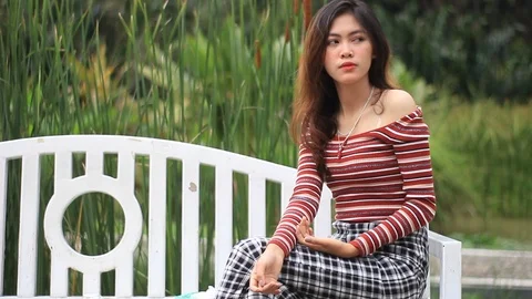 Girl Lonely Stock Footage 121432475