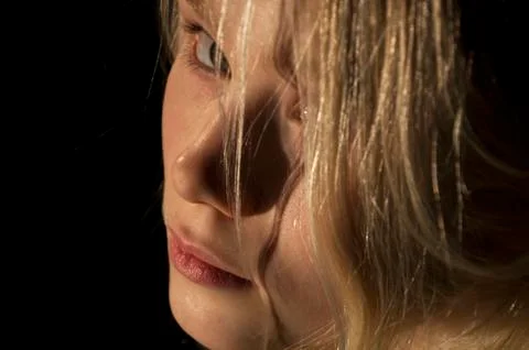 Girl looking at camera studio Stock Photos