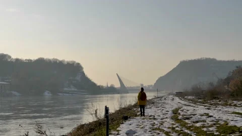 Girl looking to the river Stock Footage 149016717