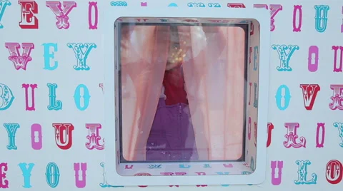 Girl looking in the toy window Stock Footage 44751788