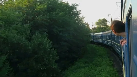 Girl Looks From A Train Stock Footage