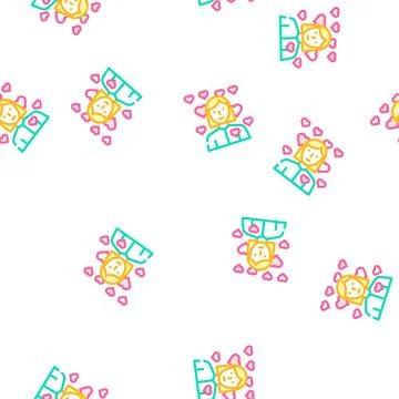 Girl in love vector seamless pattern Illustrazione stock