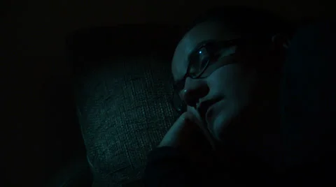 Girl lying in bed and thinking Stock Footage 34295179