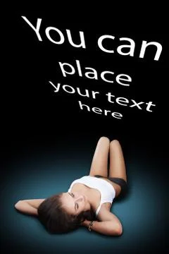Girl lying thinking Illustrazione stock