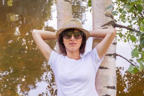 Girl lying on the Tree Stock Photos