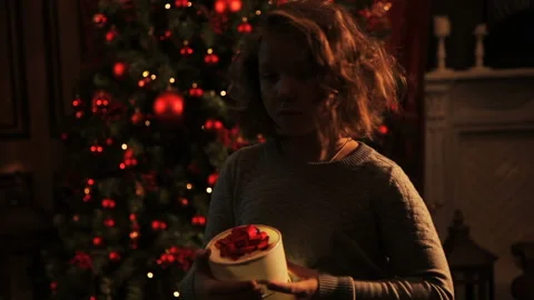 Girl with a magic box. Stock Footage 97287916