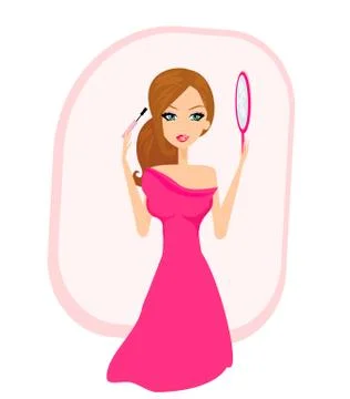 Girl make up Stock Illustration