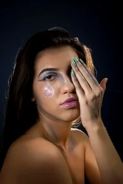 Girl with make up Stock Photos