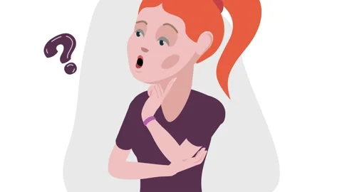 The girl makes a decision. Gray background. Stock Footage 224736634