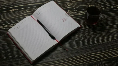 Girl makes an entry in the notebook Stock Footage 63048577