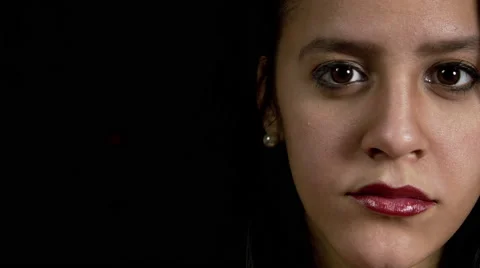 Girl with makeup staring into camera Stock Footage 59830990