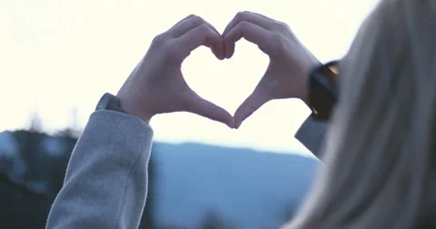 Girl Making Heart Shape With Hands Video stock 59557482