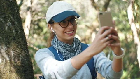 Girl Is Making Selfie Stock Footage 75698208